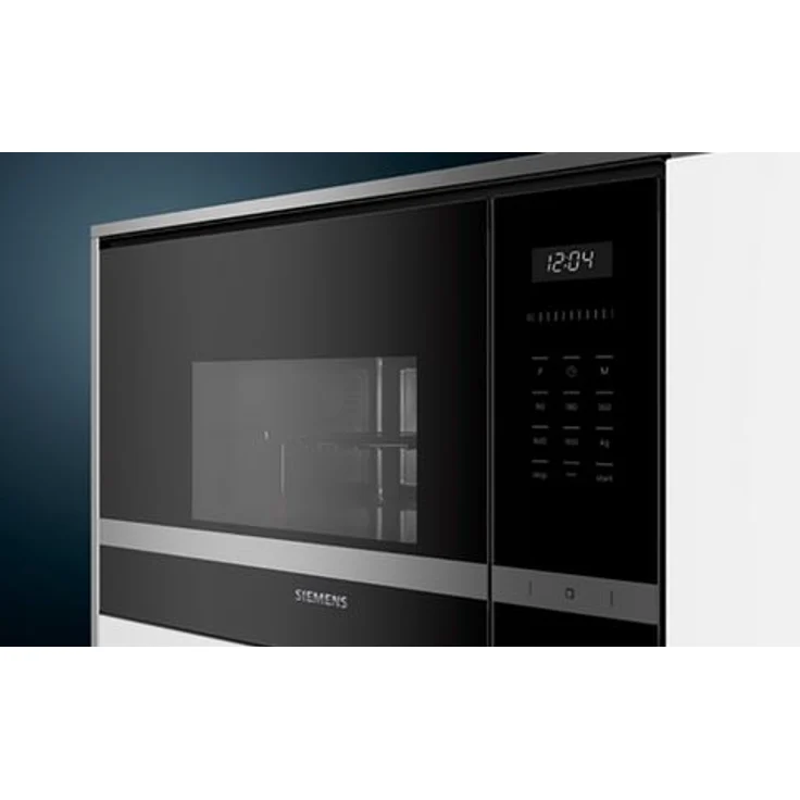 Siemens BF525LMS0 iQ500 Mikrowelle, Einbaugerät, 20L Garraum, 800 Watt, Elektronikuhr, lightConrol, Edelstahl, schwarz – Bild 2