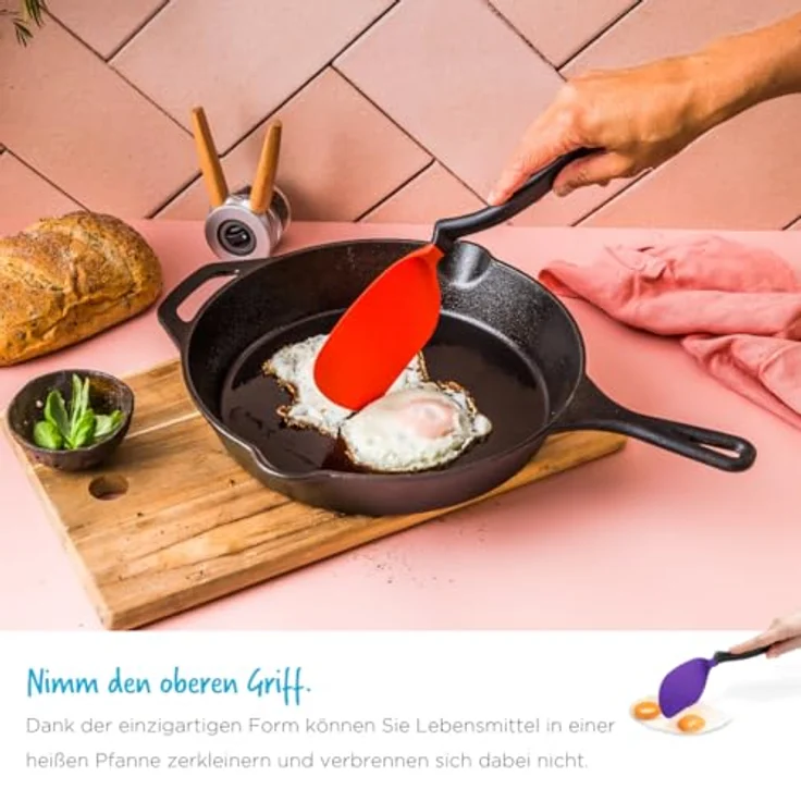 Dreamfarm CHOPULA Nylon Pfannenwender, flexibler Kunststoff, rot, hitzebeständig bis 250°C, spülmaschinenfest, BPA-frei, ideal zum Wenden und Zerteilen von Pfannengerichten – Bild 4