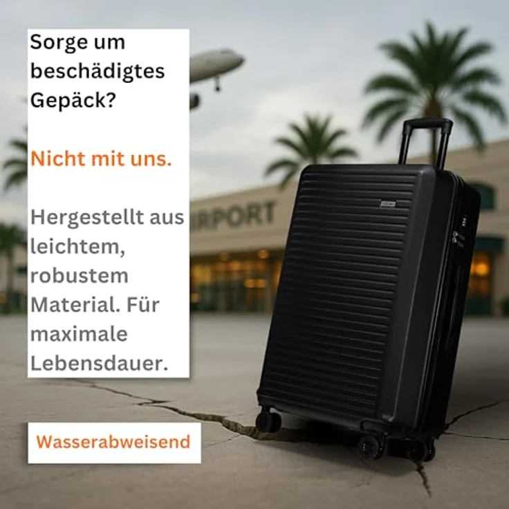 NOWI Koffer XL 94L – Hartschalen-Reisekoffer in Midnight Black, ultraleicht mit 4 Doppelrollen, Zahlenschloss, für 20kg Gepäck – Bild 2