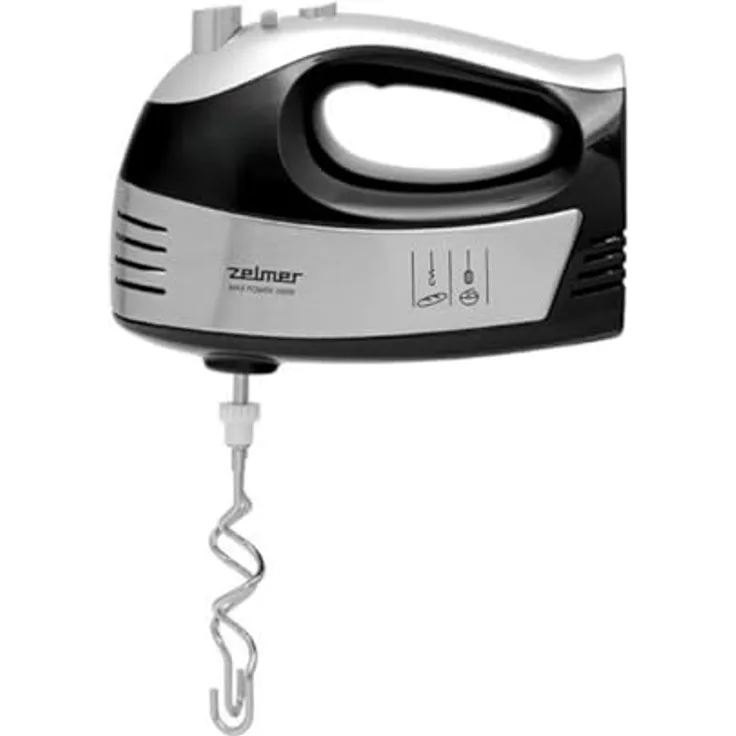 Zelmer ZHM 2453BS, Handmixer mit 700 W Leistung, 5 Geschwindigkeitsstufen, Turbo-Funktion, Zubehörbox, Silber/Schwarz