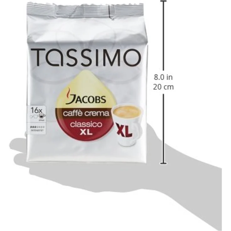 Tassimo Jacobs Caffè Crema Classico XL, Kaffee, Kaffeekapsel, gemahlener Röstkaffee, 16 T-Discs – Bild 3