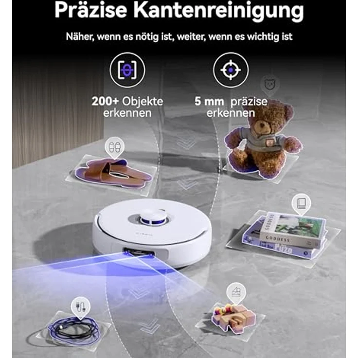 Narwal Freo Z10 Ultra Saug- & Wischroboter, 65W, 120 Min Laufzeit, 0,8L, Laser-Navigation, WLAN, beutellos, weiß/silber – Bild 10