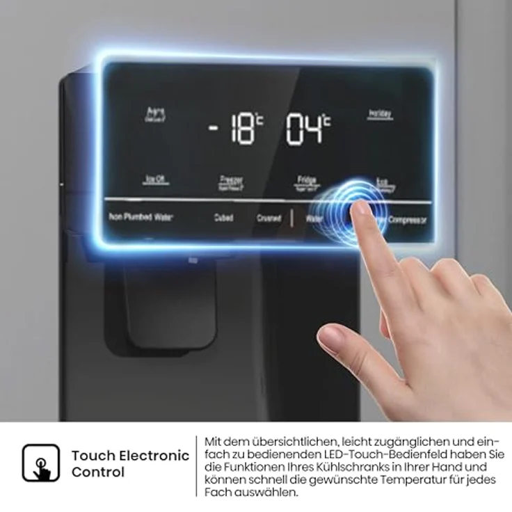 Hisense RS5P535NTCE Side-By-Side Kühl-Gefrier-Kombination, 376 l Kühlteil, 190 l Gefrierteil, Wasser-/Eisspender, Total NoFrost, Multi AirFlow, FastFreeze, silber – Bild 11