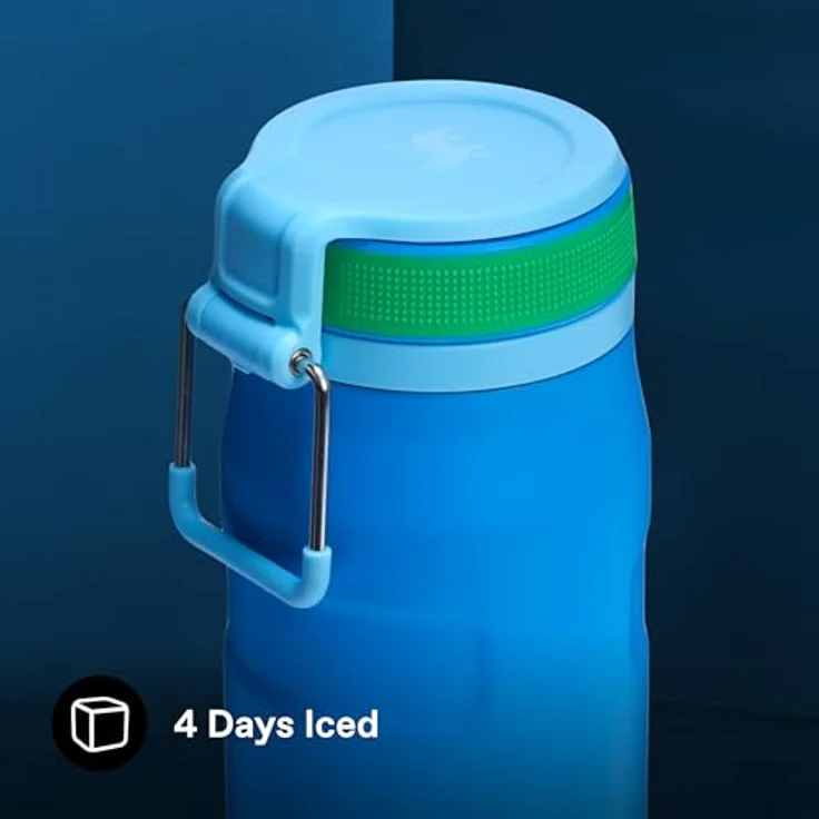 Stanley IceFlowBottle Twist Flip 0.71L, doppelwandige Vakuumisolierung, hält 4 Tage eisgekühlt, spülmaschinenfest, recycelter Edelstahl, BPA-frei, Azure – Bild 4