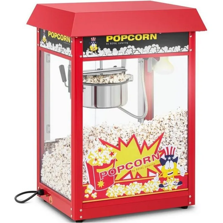 Royal Catering Popcornmaschine RCPR-16E 1600W Edelstahl,gehärtetesglas,Teflonmaterial, rot - Preisvergleich