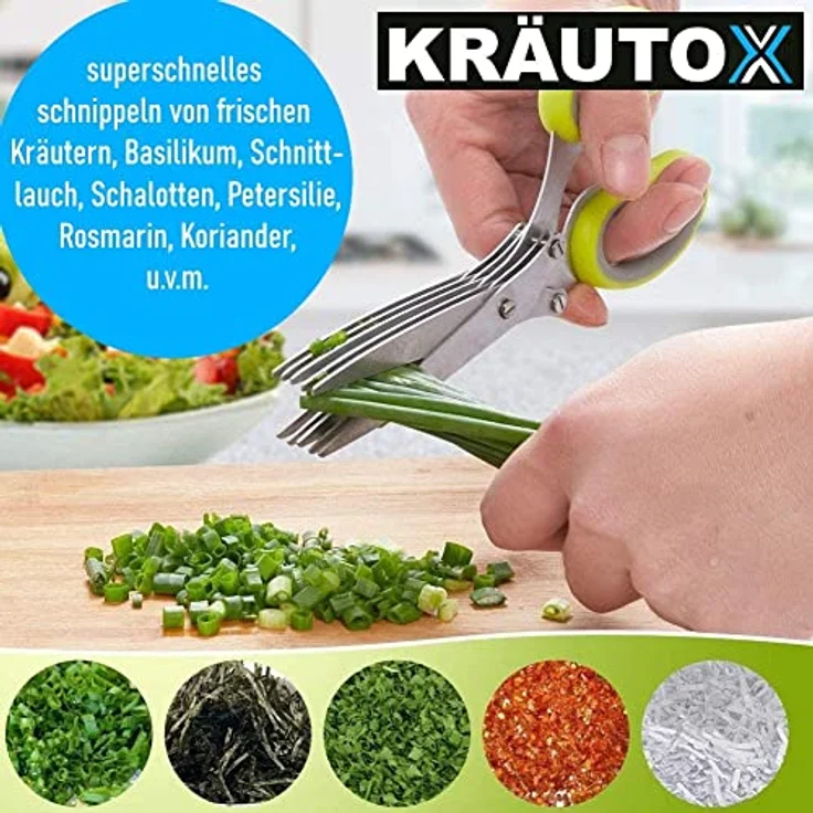 KRÄUTOX Kräuter Schere Schnittlauchschere Petersilienschneider – Bild 5