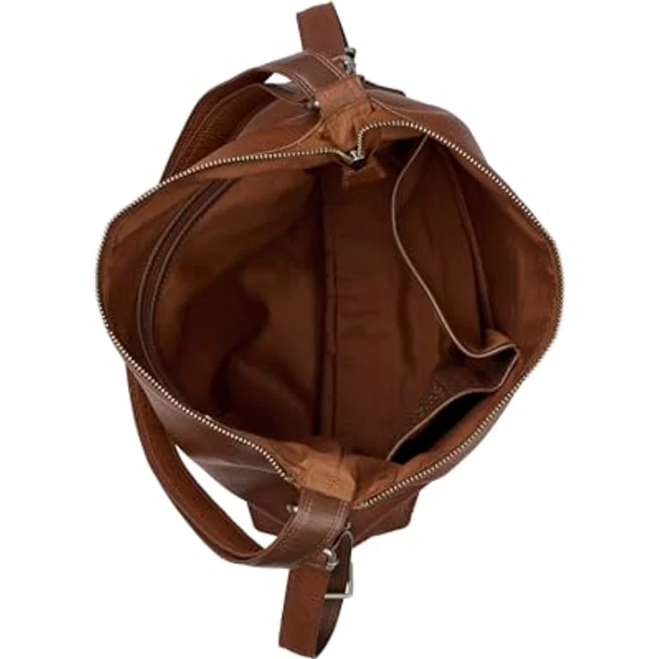 Burkely Soft Skylar Backpack Hobo, Damen Handtasche aus hochwertigem Rindsleder, braun, vielseitig tragbar als Schultertasche oder Rucksack – Bild 6