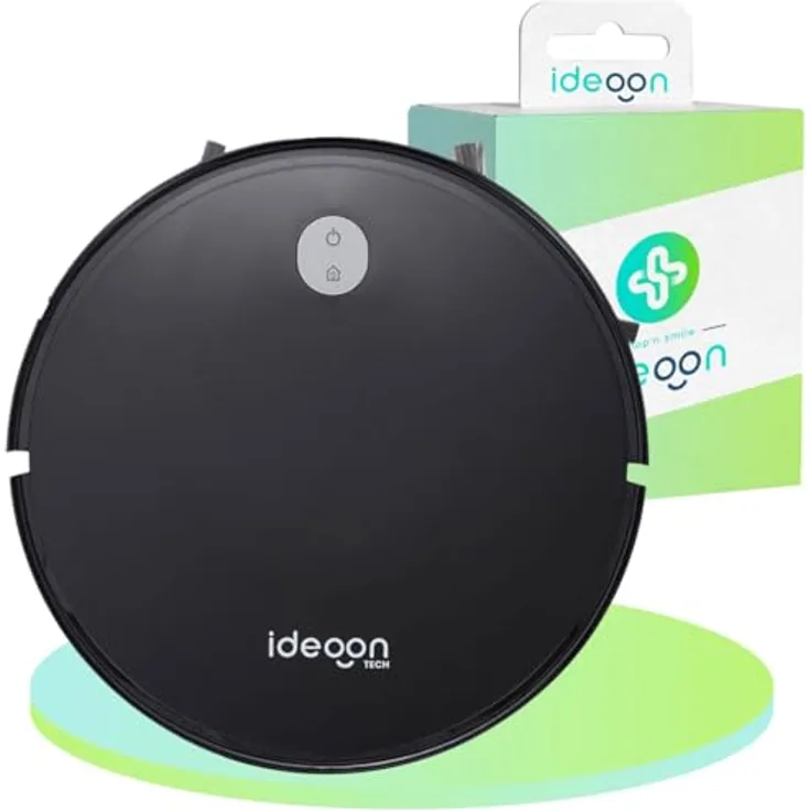 shop'n smile ideoon 3in1 Saugroboter mit Wischfunktion, App-Steuerung, bis 120 m², 3 kPa Saugkraft, beutellos, bürstenloser Motor, leise mit 63 dB