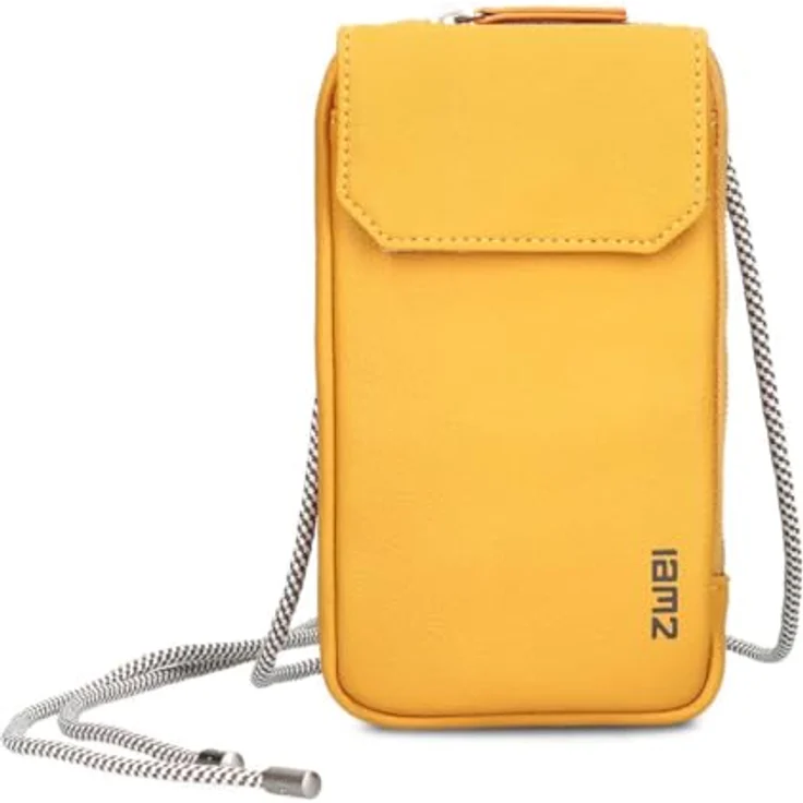 ZWEI Mademoiselle Phone Bag MP30, Umhängetasche aus weichem Kunstleder, gelb, für Smartphones, 10 x 1 x 19 cm – Bild 3