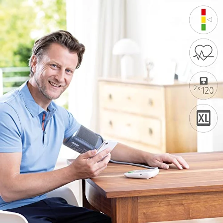 medisana BU 570 connect Oberarm-Blutdruckmessgerät, präzise Blutdruck und Pulsmessung mit Speicherfunktion und Bluetooth-App, Ampel-Skala, Funktion zur Anzeige eines unregelmäßigen Herzschlags – Bild 4