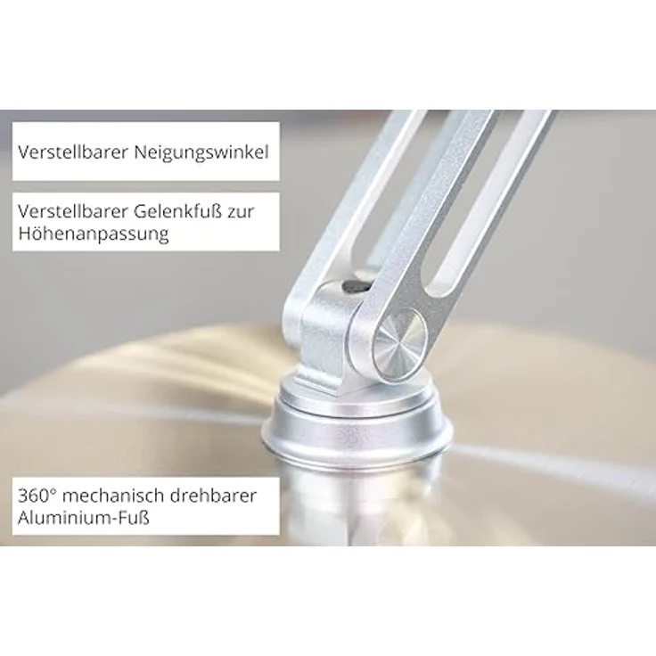 Unold STEEL FLEX Akku Ventilator 86705, leiser Tischventilator aus Edelstahl, 12h Laufzeit, USB-C, 3 Stufen, 360° drehbar, kompakt und standfest für Büro, Homeoffice & Camping – Bild 3