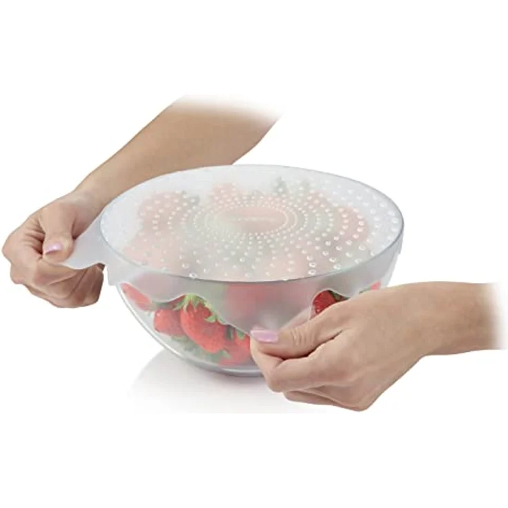 Tescoma Elastische Silikon-Deckel 4FOOD Set mit Ø 17 und 23 cm, flexible und luftdichte Abdeckungen – Bild 6