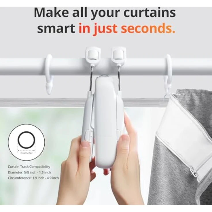 SwitchBot Smart Automatischer Vorhangöffner - Bluetooth Fernbedienung mit App/Timer, Aufgerüsteter Hochleistungsmotor, Kompatibel mit Matter/HomeKit Hub 2 erforderlich (Curtain 3, Rod) – Bild 2
