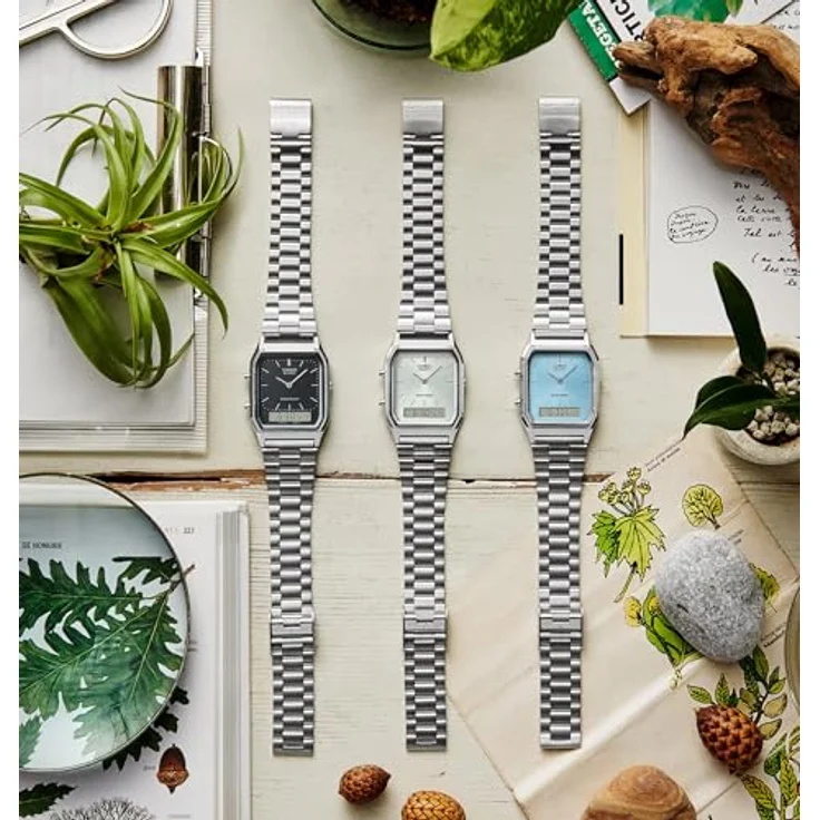 Casio Damen Analog Quarz Uhr mit Edelstahl Armband AQ-230A-2A1MQYES – Bild 5