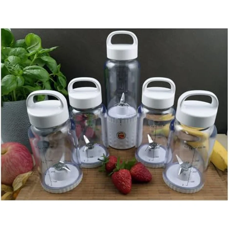 Vitaliano tragbarer Smoothie Maker to go, 500ml, wechselbare Flasche, USB, spülmaschinenfest, leichter Mixer, Standmixer, Weiss – Bild 2