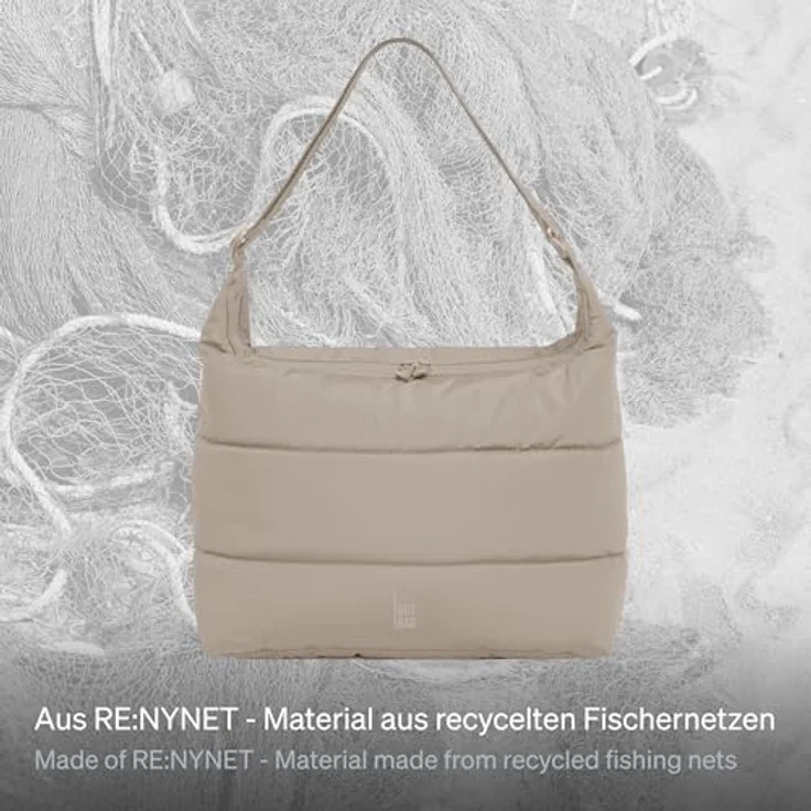 GOT BAG Puffer Square Bag Large Monochrome, umweltfreundliche Handtasche aus recycelten Materialien, grau, leicht und strapazierfähig – Bild 2