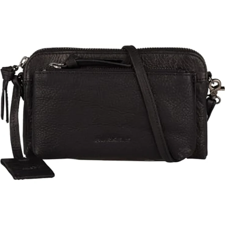 Burkely Antique Avery Mini Bag, Handtasche aus vollnarbigem Pull-Up-Leder, Schwarz mit verstellbarem Schulterriemen – Bild 1