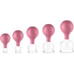 pulox Schröpfglas aus Echtglas 5er-Set inkl. Saugball 25 mm, 32 mm, 40 mm, 52 mm & 62 mm, Pink - Preisvergleich