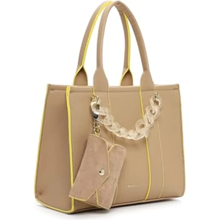 Tamaris Shopper TAS Flavia, Damen Handtasche aus Feinsynthetik mit Echtleder-Optik, abnehmbarem Umhängeriemen und Reißverschluss, Uni-Design – Bild 5