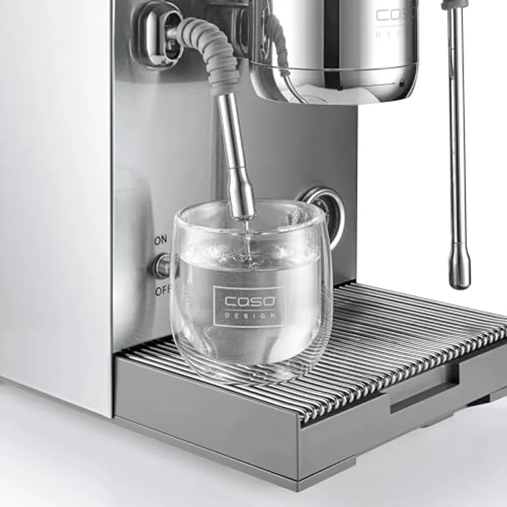 CASO EspressoGourmet Advanced Espresso Siebträgermaschine, 19 bar Ulka-Pumpe, PID-Temperatursteuerung, Edelstahlgehäuse, 2 l Wassertank, mit 2 Siebträgermodellen – Bild 4
