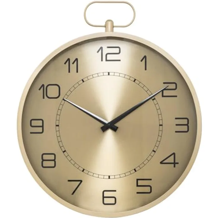 Atmosphera Createur d´interieur Wanduhr Irina, Gold, Metall, 63 cm, elegantes Design mit geräuschlosem Mechanismus