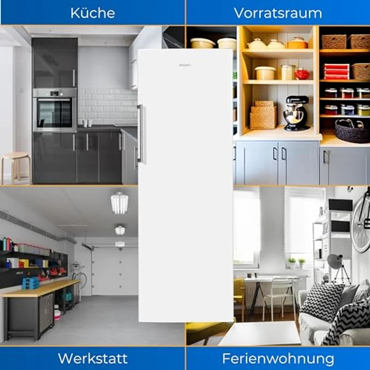 Exquisit Vollraumkühlschrank KS350-V-H-040D weiss | 331 L Nutzinhalt, 6 Glasablagen, wechselbarer Türanschlag – Bild 5