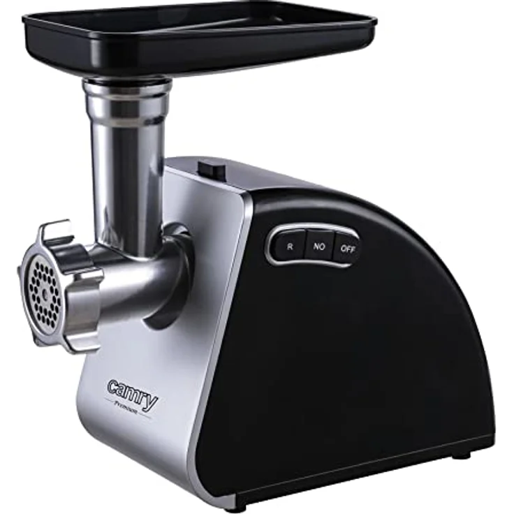 CAMRY CR 4812 Elektrischer Fleischwolf, 1600 W, multifunktionale Fleischmaschine mit Reverse-Funktion, Fleischwolf mit doppelseitiges Edelstahlmesser Grau – Bild 1