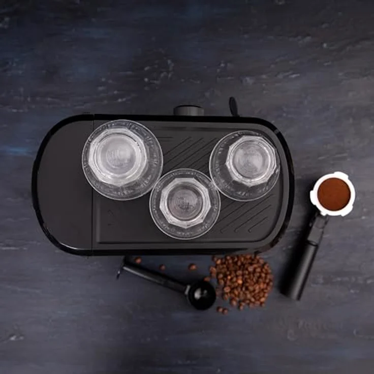 GASTRONOMA Filterkaffeemaschine 18110002, Espressomaschine mit 15 bar Druck, Schwarz mit Edelstahlakzenten – Bild 4