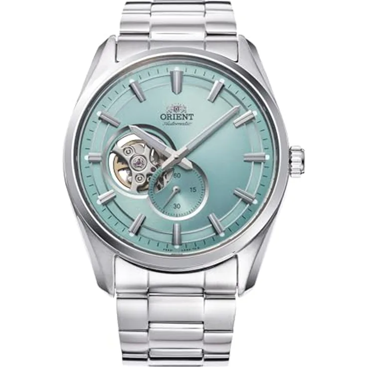 Orient Contemporary Small Seconds Semi Skeleton, Herrenuhr Automatik Handaufzug, Stahl, türkis, 42 mm, Saphirglas, 5 ATM