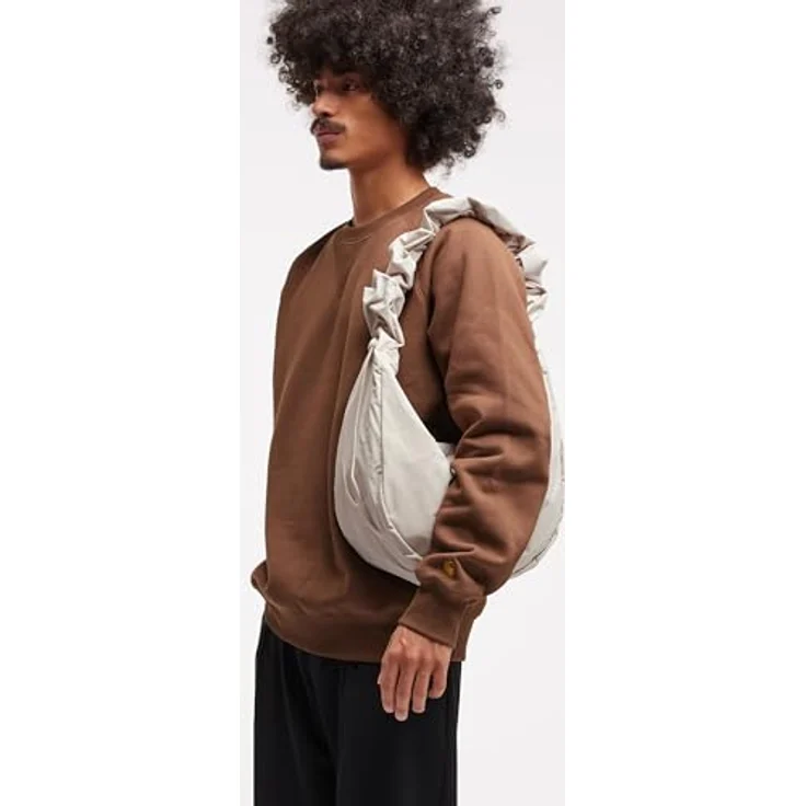 GOT BAG Moon Bag Ruffle, umweltfreundliche Handtasche aus RE:NYNET®, beige, wasserabweisend, verstellbarer Schultergurt – Bild 5