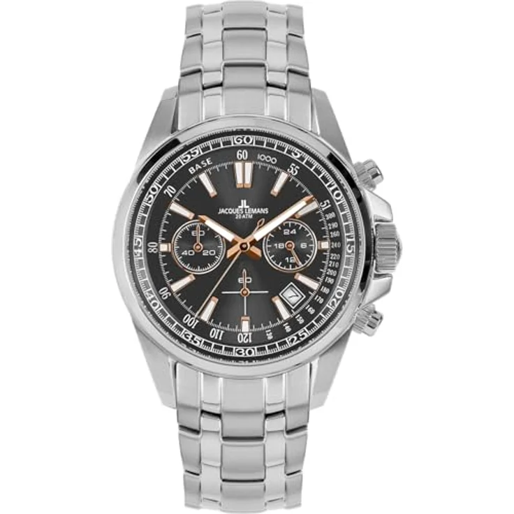 JACQUES LEMANS Herrenuhr Chronograph 1-2117ZE, Sportliches Design mit Sonnenschliff Ziffernblatt, Liverpool Serie – Bild 1