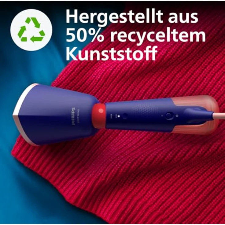 Philips Dampfglätter 5000-Serie Marineblau - Schnelle Faltenentfernung, beheizte Dampfplatte, Eco & Max Einstellungen, verstellbarer Kopf, leichtes Design – Bild 5