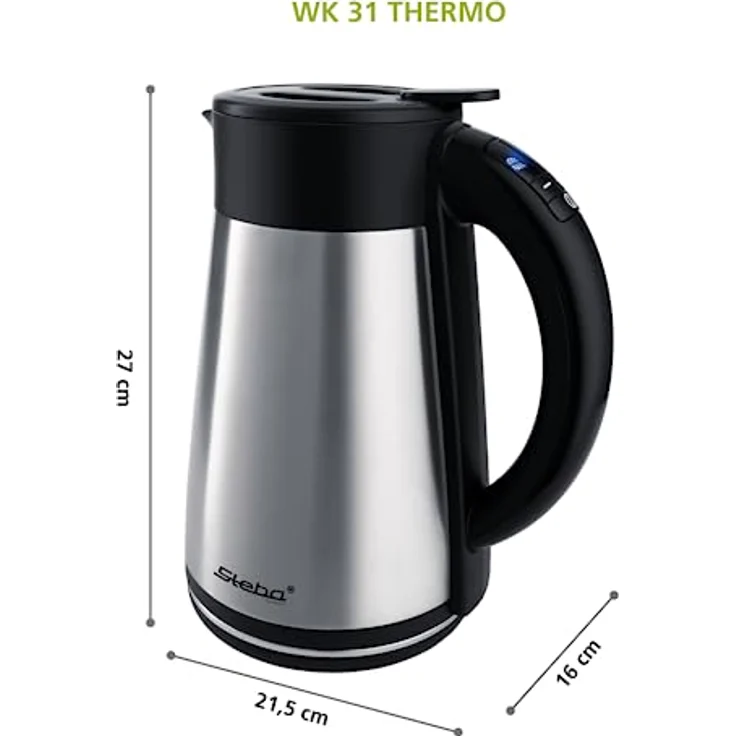 Steba Elektrischer Wasserkocher mit Thermokanne und Temperatureinstellung, 1,5 l, 2200 Watt, WK 31 THERMO – Bild 5