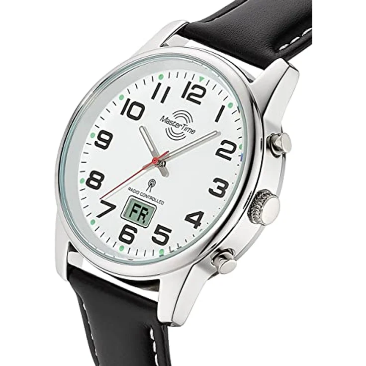 Master Time Funk Quarz Herren Uhr Analog mit digitalem Datum mit Leder Armband MTGA-10814-12L – Bild 2