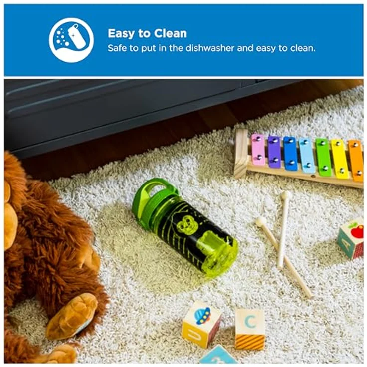 Nalgene OTF Kids Sustain, Kindertrinkflasche mit Einhanddruckverschluss, 0,35 L, BPA-frei und bruchfest – Bild 3
