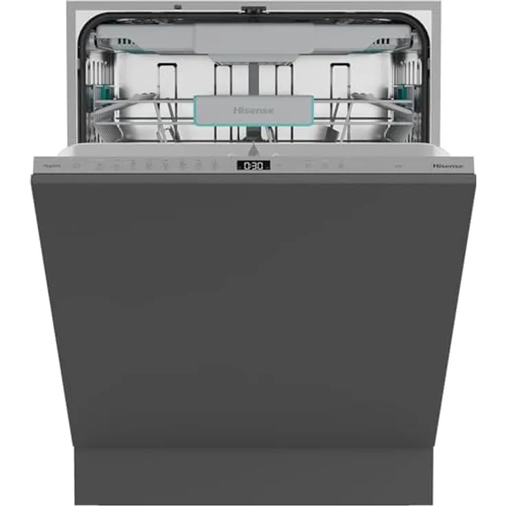 Hisense Hi6 Vollintegrierbarer Geschirrspüler, 60 cm, für 16 Maßgedecke, A-10% Energieeffizienz, Auto Dry, Edelstahl
