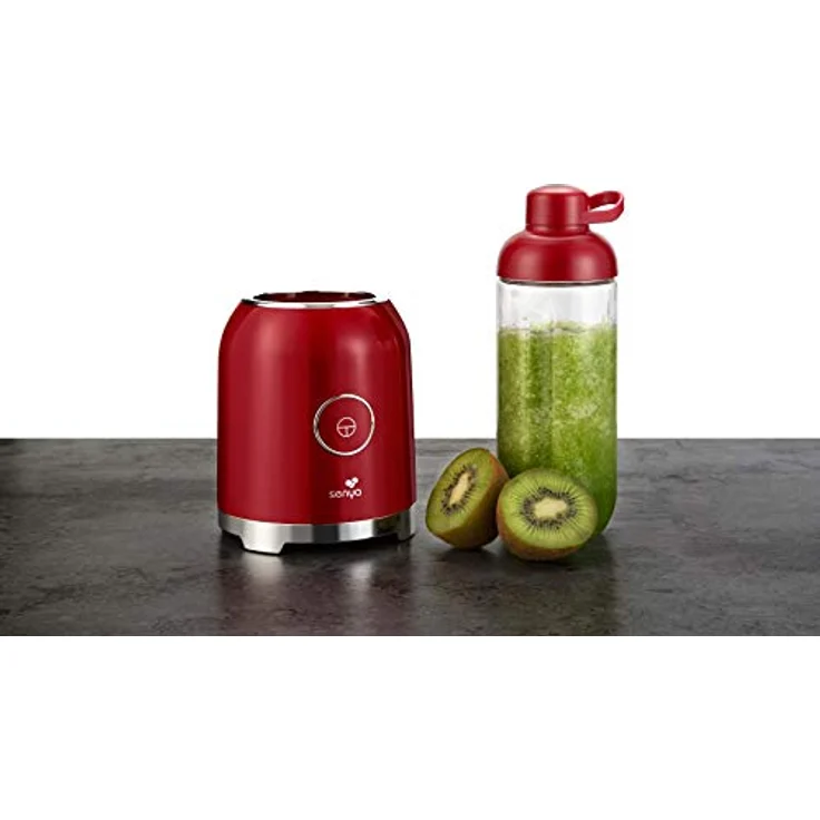 Senya Standmixer Smoothie mit 2 tragbaren Flaschen, Rot, Juicy Delight 250 W, 6 Klingen aus Edelstahl, SYCP-M025, BPA-frei – Bild 6