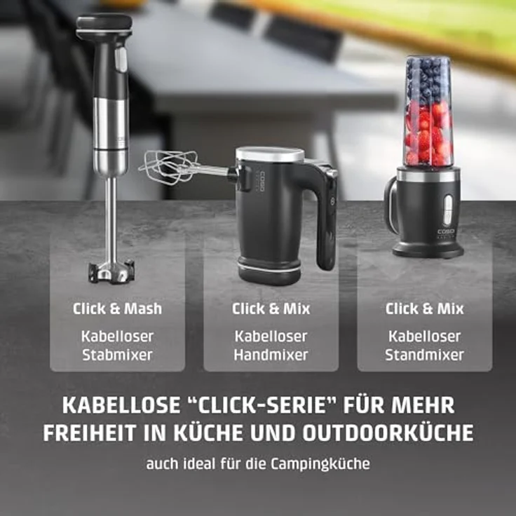 Caso Click & Mash 4-in-1 Stabmixer-Set, kabellos, Farbe: Schwarz – Bild 10