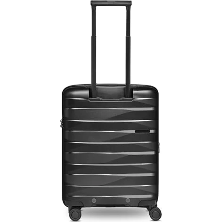 Bergpfeil Kleiner Hartschalen Kabinen-Koffer | Cabin-Trolley 40 x 22 x 55 cm aus Polypropylen in Schwarz | Leichter Unisex Koffer mit Doppelrollen & TSA-Schloss – Bild 3