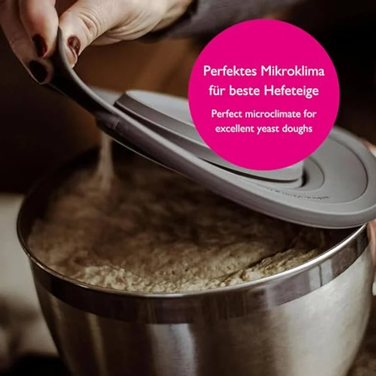 Kitty Professional Silikon Frischhaltedeckel Überzieher, spülmaschinenfest | Kompatibel mit Kitchen Aid mit Airlock-Ventil für 3l 4,3l 4,8l Rührschüsseln (pink) – Bild 5