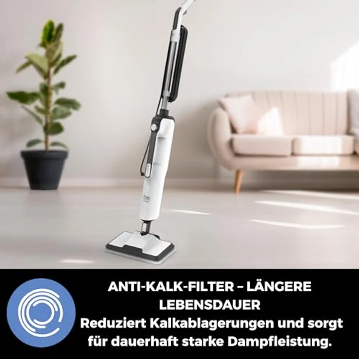 Fakir Duo Steam 2-in-1 Dampfreiniger mit 380 ml Wassertank, Weiss – Bild 6