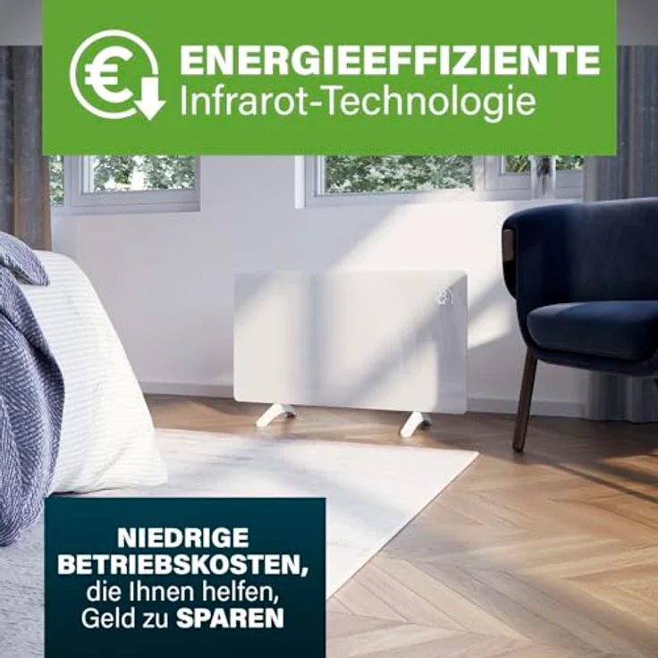 Princess Infrarot-Heizung Connected - Flacher Wandheizkörper - 480 W - Einstellbarer Thermostat bis 50 °C - 24-Stunden-Timer - Wochenprogrammierung - Weiß – Bild 4