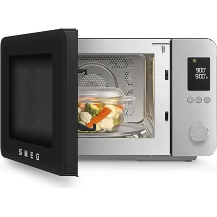 Smeg MOC02BLMEU, Kombi-Tisch-Mikrowelle mit 9 Garfunktionen, Air-Fry und 25 Automatikprogrammen, matte schwarze Oberfläche mit Aluminiumfront – Bild 7