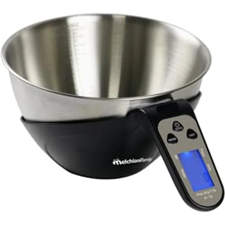 Melchioni Family EQUILIBRA, Digitale Küchenwaage mit Schüssel, hohe Präzision, Flüssigkeitsmessung, 5 kg/2 l Kapazität, LCD-Display – Bild 1
