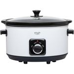 Adler ADLER Slow Cooker 5,8L, 290W Leistung, Keramische Schale, Edelstahlgehäuse, Glasdeckel