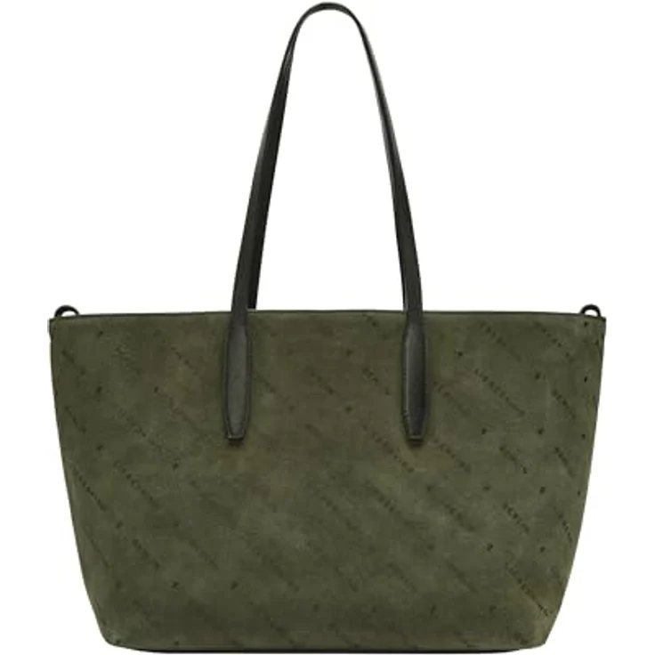 Liebeskind Monogram Shopper Tasche, 100% Leder, grün, 47 cm x 12 cm x 26 cm – Bild 1
