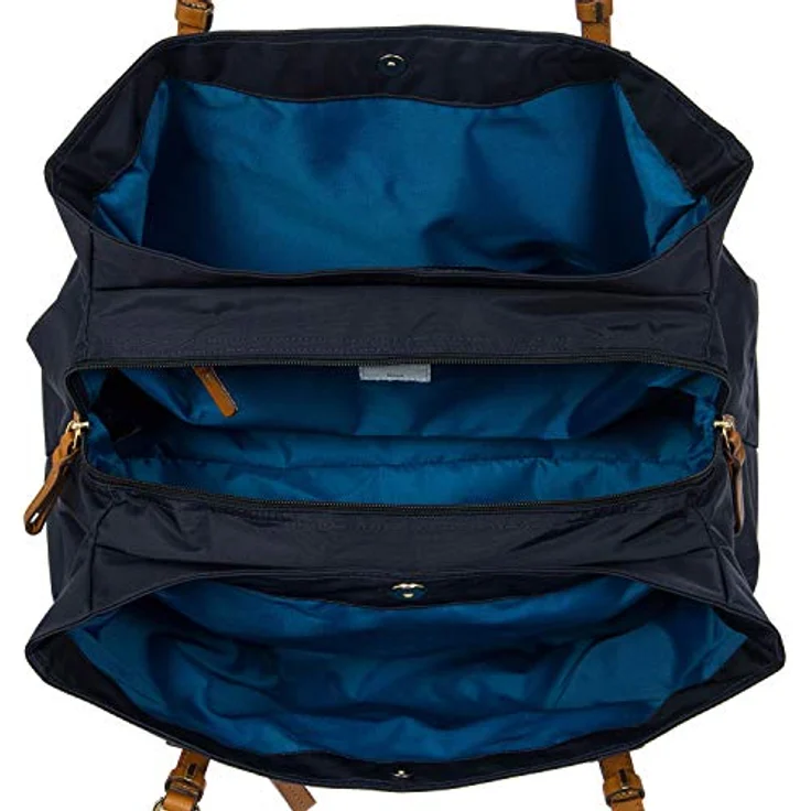 Bric's Shopper X-Bag Shopping, stilvolle Schultertasche aus satiniertem Nylon mit Lederakzenten, 40 cm, blau – Bild 5