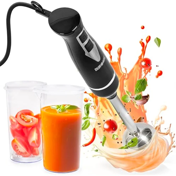 Duronic HB35C Stabmixer, elektrischer Pürierstab 350W mit 2 Mixbechern und ergonomischem Design – Bild 1