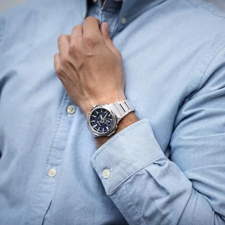 Casio G-Shock G-Steel GST-B1000D-2AER, Solar-Quarzuhr aus Edelstahl mit Bluetooth-Verbindung, Silber/Blau – Bild 7