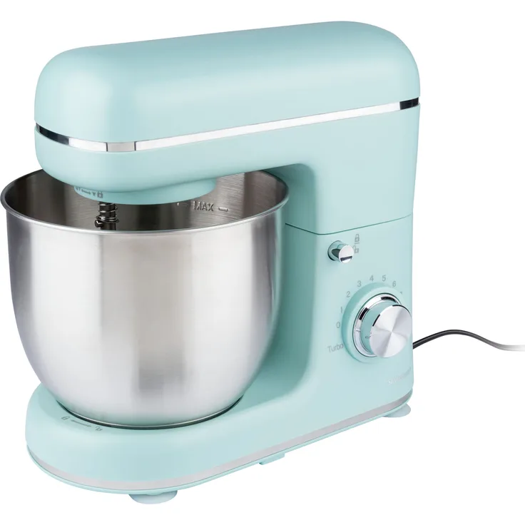 SILVERCREST® Küchenmaschine SKM 600 B2, 600-Watt Knetmaschine mit 5 Liter Edelstahlrührschüssel, blau